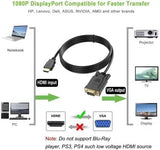 HDMI to VGA Cable (Male to Male) 1080 60Hz - 3 meter Cable