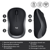 Logitech M185 Wireless USB Mouse - Grey