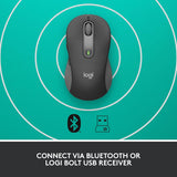 Logitech Signature M650 L Full Size Wireless Mouse - for Large Sized Hands, 2-Year Battery, Silent Clicks, Customisable Side Buttons, Bluetooth, for PC/Mac/Multi-Device/Chromebook - Graphite