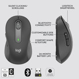Logitech Signature M650 L Full Size Wireless Mouse - for Large Sized Hands, 2-Year Battery, Silent Clicks, Customisable Side Buttons, Bluetooth, for PC/Mac/Multi-Device/Chromebook - Graphite