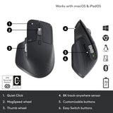 Logitech MX Master 3S - Wireless Performance Mouse, Ergo, 8K DPI, Track on Glass, Quiet Clicks, USB-C, Bluetooth, Windows, Linux, Chrome - Graphite