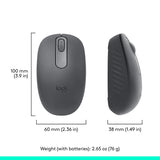 Logitech M196 Bluetooth Wireless Mouse, Compact and Portable Mouse for Laptops, Tablets and More, 12-Month Battery, Smooth Tracking, Compatible with PC and Mac, Windows and macOS - Graphite