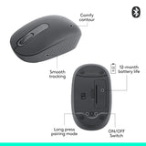 Logitech M196 Bluetooth Wireless Mouse, Compact and Portable Mouse for Laptops, Tablets and More, 12-Month Battery, Smooth Tracking, Compatible with PC and Mac, Windows and macOS - Graphite
