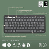 Logitech Pebble Keys 2 K380s, Multi-Device Bluetooth Wireless Keyboard with Customisable Shortcuts, Slim and Portable, Easy-Switch for Windows, macOS, iPadOS, Android, Chrome OS - Tonal Graphite