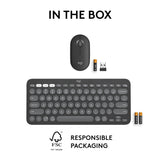 Logitech Pebble 2 Combo, Wireless Keyboard and Mouse, Quiet and Portable, Customisable, Logi Bolt, Bluetooth, Easy-Switch for Windows, macOS, iPadOS, Chrome - Graphite