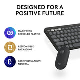Logitech Pebble 2 Combo, Wireless Keyboard and Mouse, Quiet and Portable, Customisable, Logi Bolt, Bluetooth, Easy-Switch for Windows, macOS, iPadOS, Chrome - Graphite