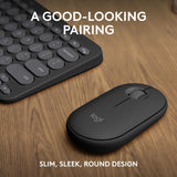 Logitech Pebble 2 Combo, Wireless Keyboard and Mouse, Quiet and Portable, Customisable, Logi Bolt, Bluetooth, Easy-Switch for Windows, macOS, iPadOS, Chrome - Graphite