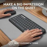 Logitech Pebble 2 Combo, Wireless Keyboard and Mouse, Quiet and Portable, Customisable, Logi Bolt, Bluetooth, Easy-Switch for Windows, macOS, iPadOS, Chrome - Graphite