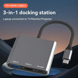L10 3 in 1 USB C Multiport Adapter Usb C to 4K HDMI + USB 3.0+ PD Charging Port