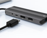 L10 10-in-1 Splitter Multiport USB 3.0 Extension Hub, Type-C Laptop Docking Station