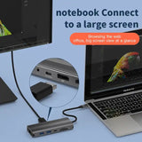 L10 10-in-1 Splitter Multiport USB 3.0 Extension Hub, Type-C Laptop Docking Station