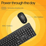 HP KM200 Wireless Mouse and Keyboard Combo, Full-Size Ergonomic Design, 3 Button and Built-in Scroll Wheel, 2.4 GHz Wireless connection, 3 Years Warranty (7J4G8AA)