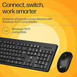 HP KM200 Wireless Mouse and Keyboard Combo, Full-Size Ergonomic Design, 3 Button and Built-in Scroll Wheel, 2.4 GHz Wireless connection, 3 Years Warranty (7J4G8AA)