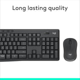 Logitech MK295 Silent Wireless Mouse & Keyboard Combo with SilentTouch Technology, Full Numpad, Advanced Optical Tracking, Lag-Free Wireless, 90% Less Noise - Black