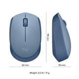 Logitech M171 Wireless Mouse, 2.4 GHz with USB Nano Receiver, Optical Tracking, 12-Months Battery Life, Ambidextrous, PC/Mac/Laptop - Blue (910-004656)