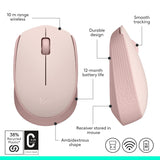 Logitech M171 Wireless Mouse for PC, Mac, Laptop, 2.4 GHz with USB Mini Receiver, Optical Tracking, 12-Months Battery Life, Rose