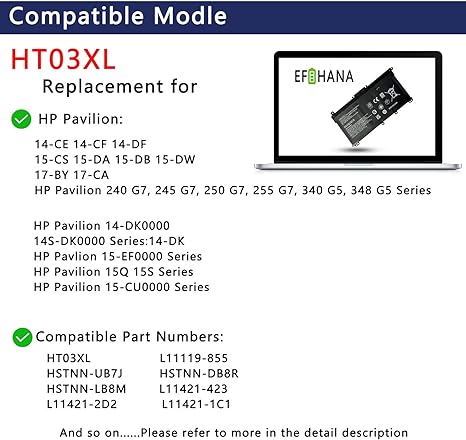 Laptop Battery Replacement for HP Pavilion Models