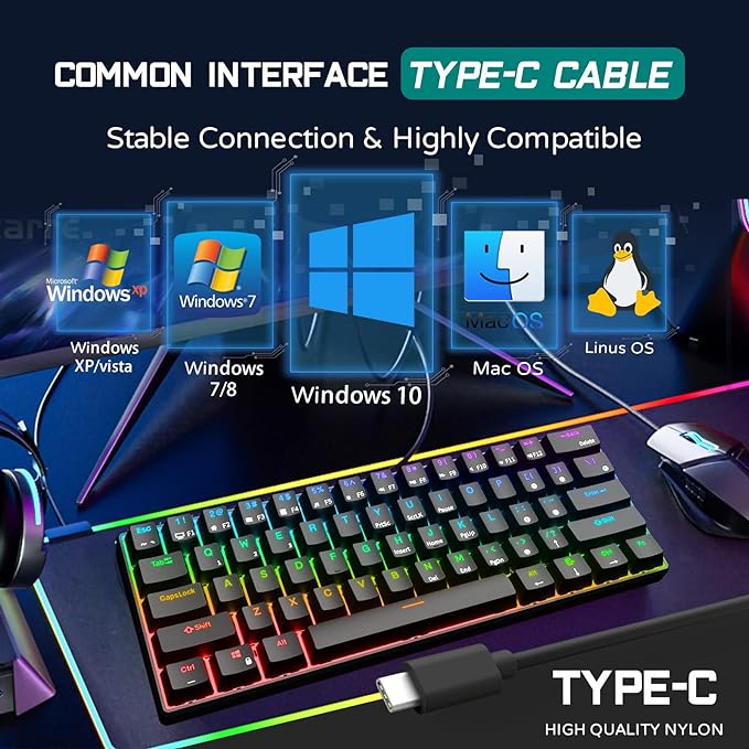 Gaming Wired Keyboard Mechanical RGB LED