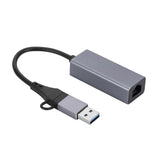 USB A and USB C to Ethernet Adapter Connector