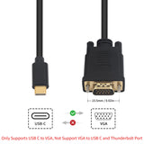 USB C Male to VGA Male Adapter Converter Cable - 1.8 meter