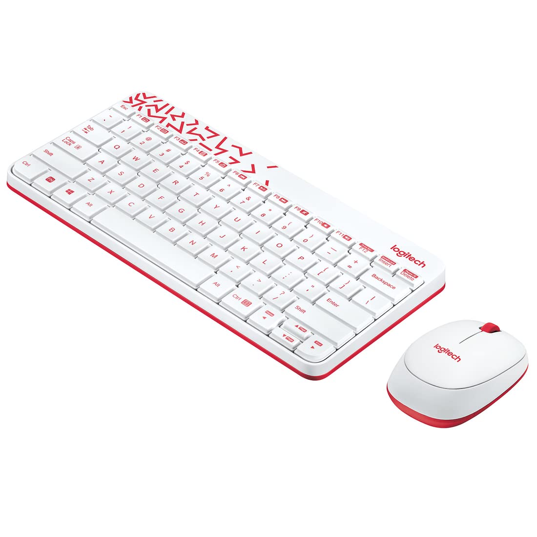 Logitech MK240 Nano USB Wireless Keyboard and Mouse Set, 12 Function Keys 2.4GHz Wireless, 1000DPI,Spill-Resistant Design, PC/Mac, White