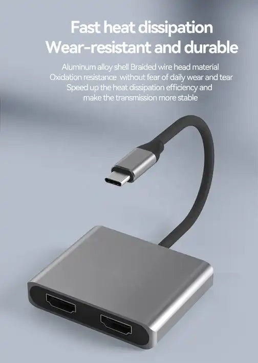 USB C to Dual HDMI Adapter 4K@60Hz