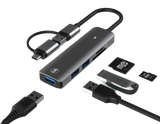 5-in-1 Expansion Hub, Type-C Docking Station SD/TF Simultaneous Read