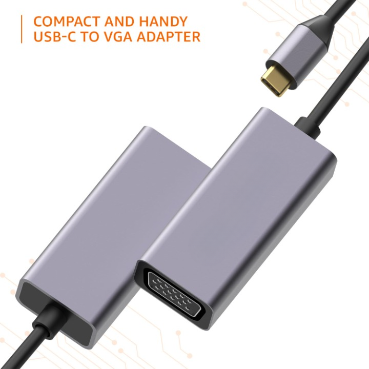 USB Type-C to VGA Adapter, 1080P@60 Hz