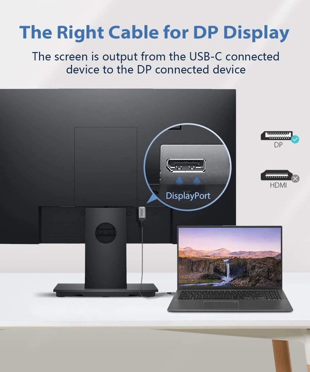 USB-C To Display Port 4K/60Hz Cable - 1.8meter